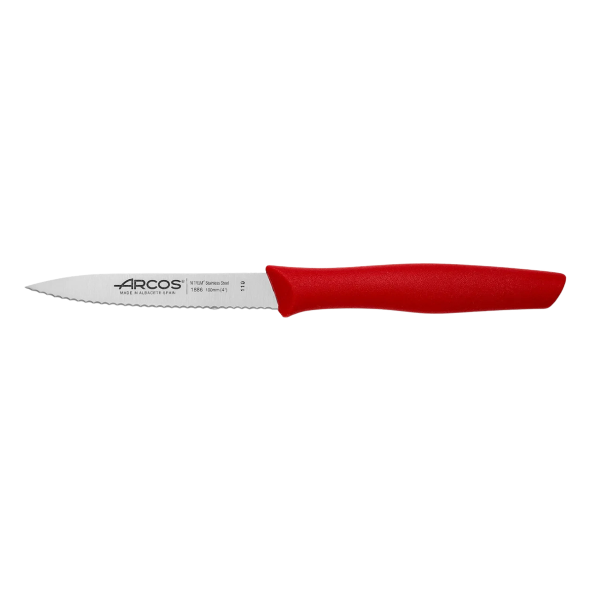 Couteau à steak Arcos rouge – lame dentée 10 cm