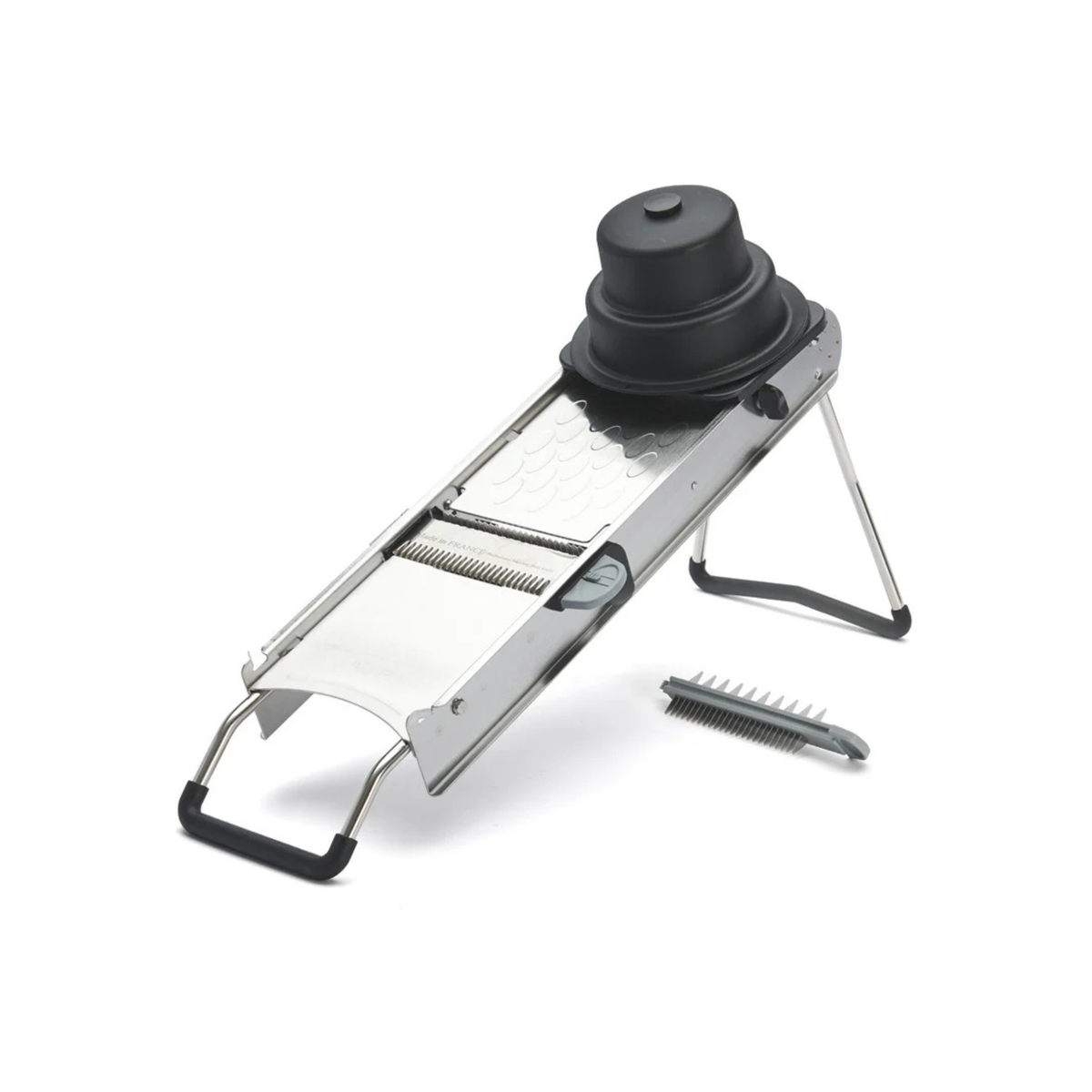 Mandoline professionnelle en inox avec poussoir de sécurité