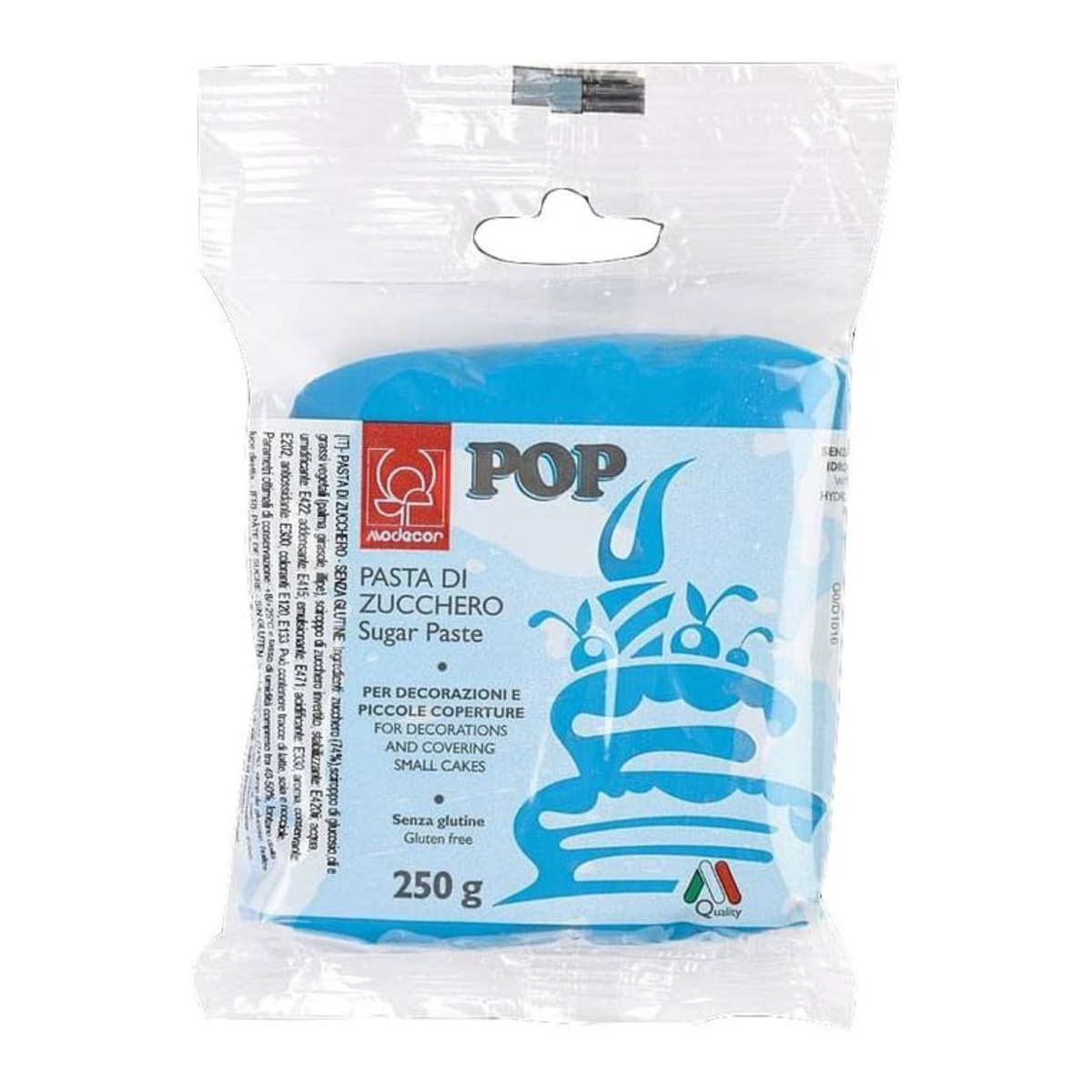 sachet de pâte à sucre bleu