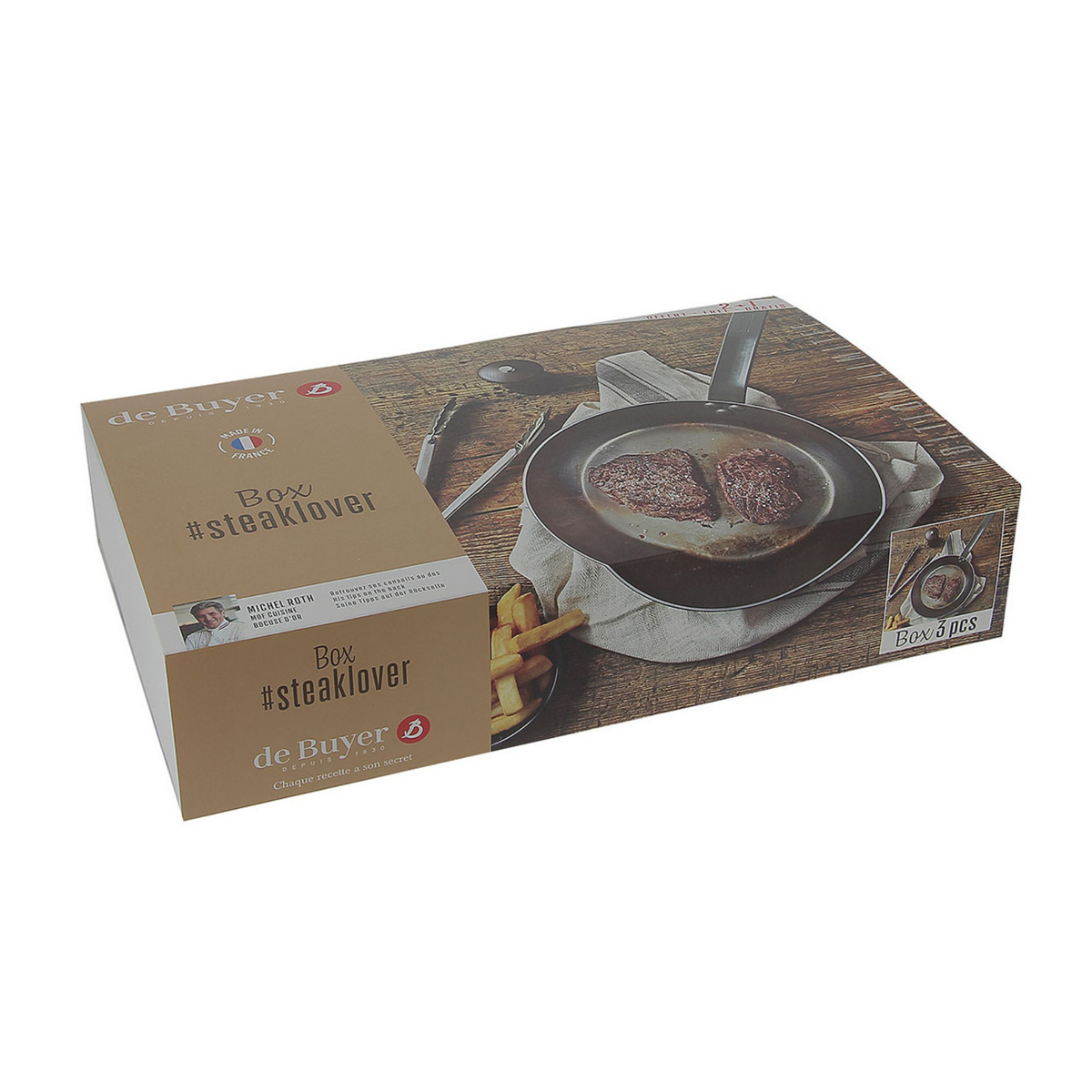 Coffret Steak Lover De Buyer – boîte 3 pièces
