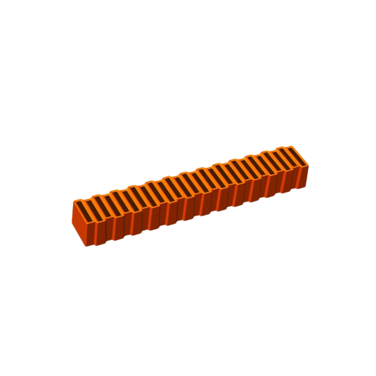 Moule à bûche long de forme rectangulaire à reliefs striés réguliers