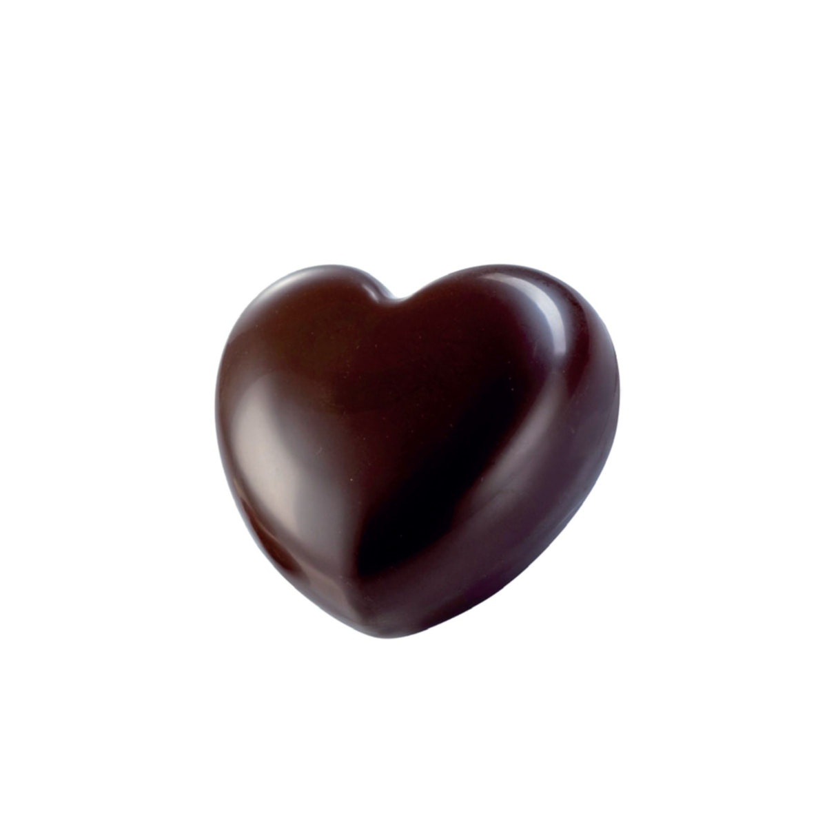 chocolat noir en forme de coeur