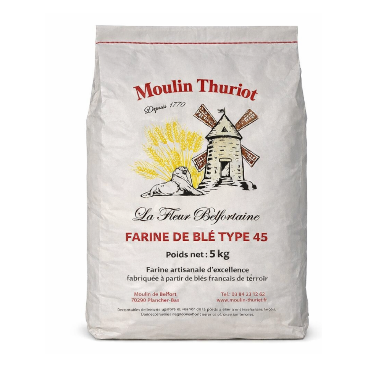 Farine de blé Type 45 Moulin Thuriot – sac 5 kg