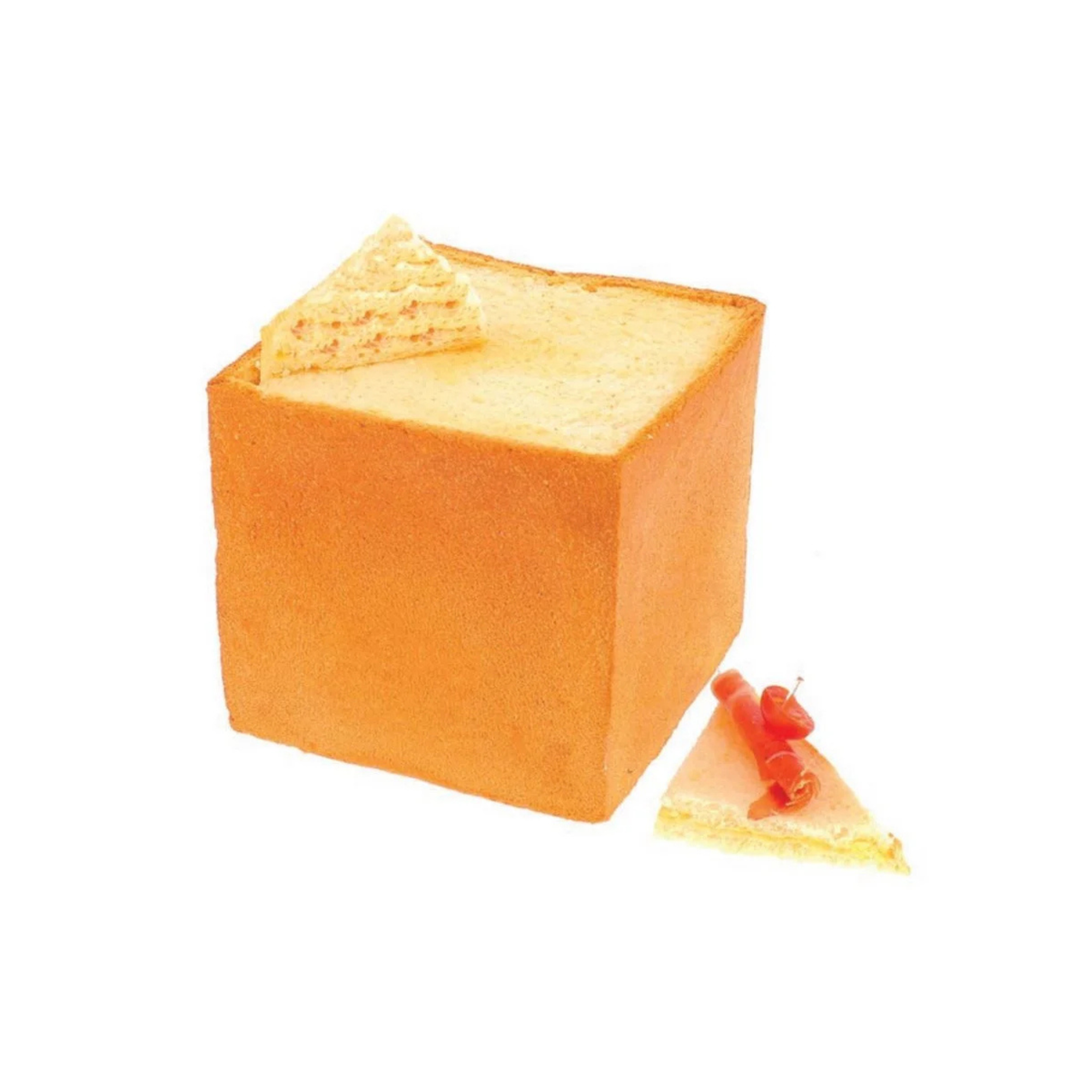 Pain de mie carré avec tranches découpées
