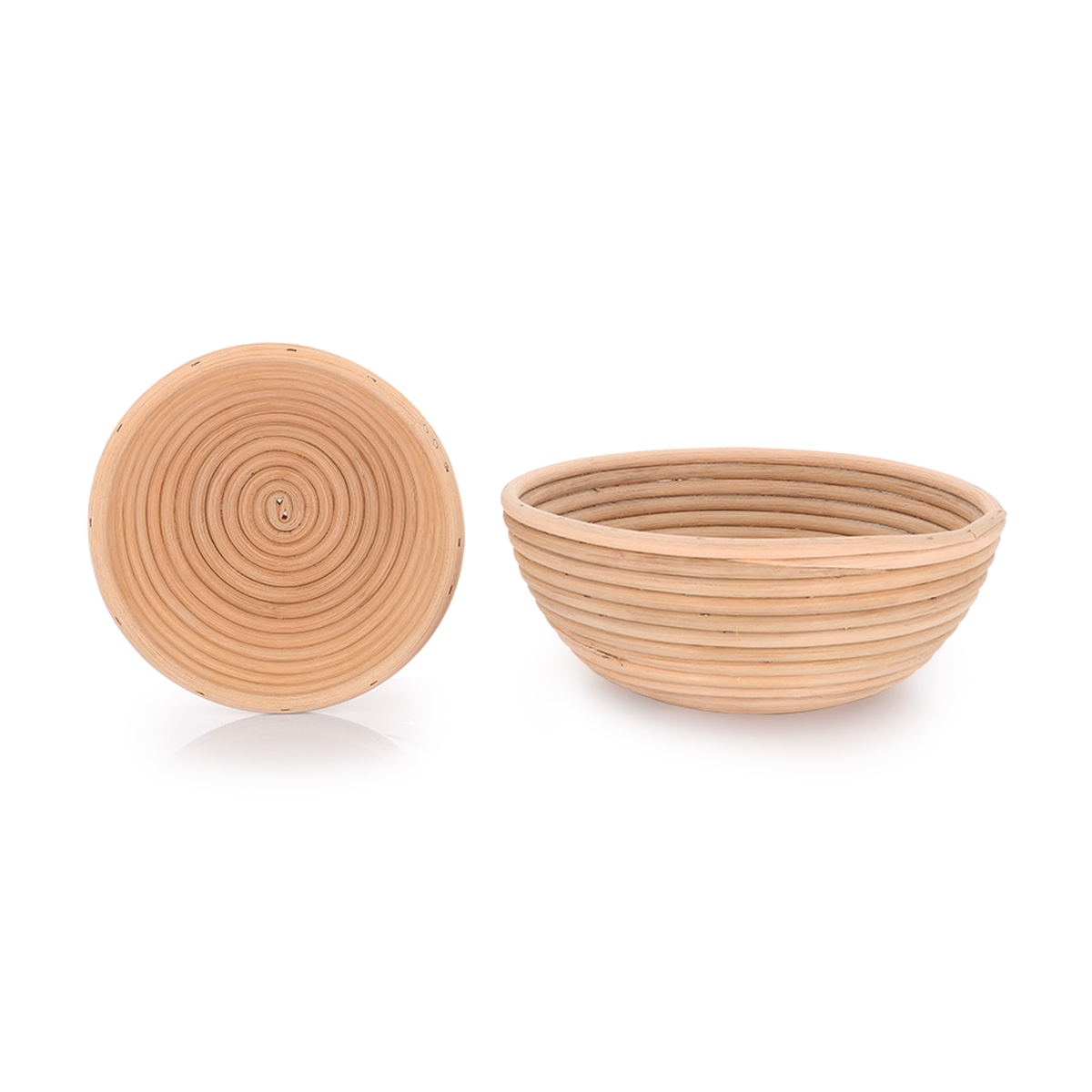 Banneton rond en rotin pour fermentation et pousse du pain
