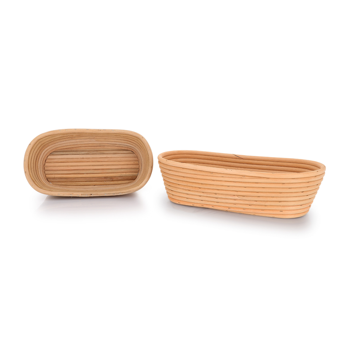 Banneton rectangulaire en rotin pour fermentation et pousse du pain
