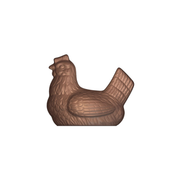 Poule en chocolat avec plumage détaillé
