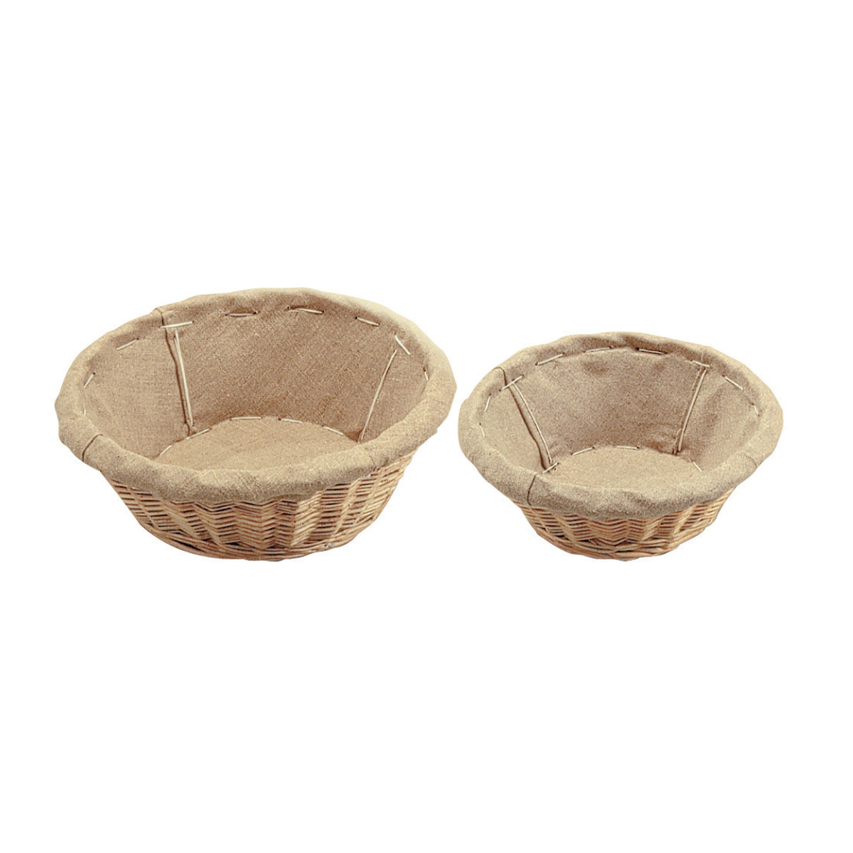Bannetons ronds en osier avec toile pour fermentation du pain
