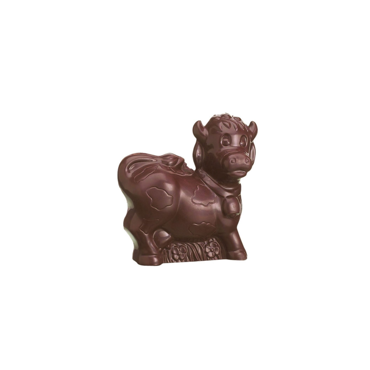 Vache en chocolat décorée

