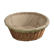 Banneton rond en osier avec toile pour fermentation du pain
