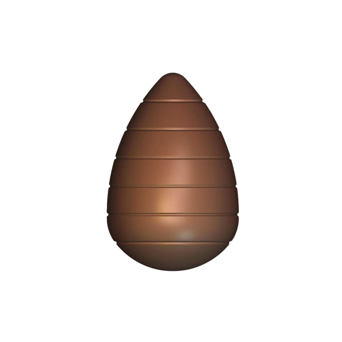 Moulage en chocolat en forme d’œuf strié

