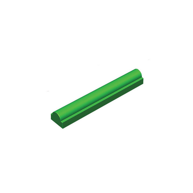Moule à bûche long en forme de demi-cylindre avec base rectangulaire verte