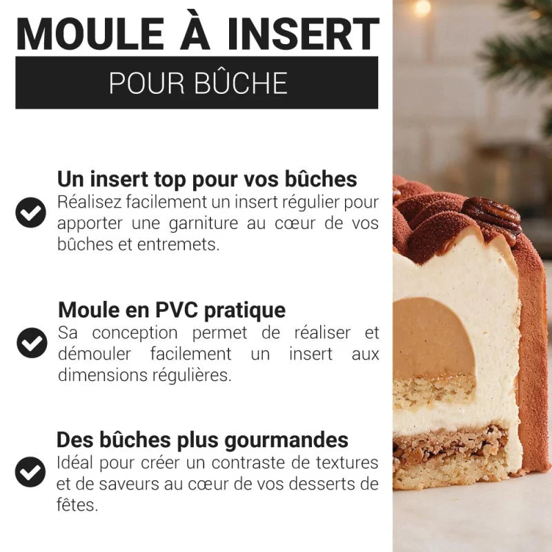 Moule à insert pour bûche en PVC