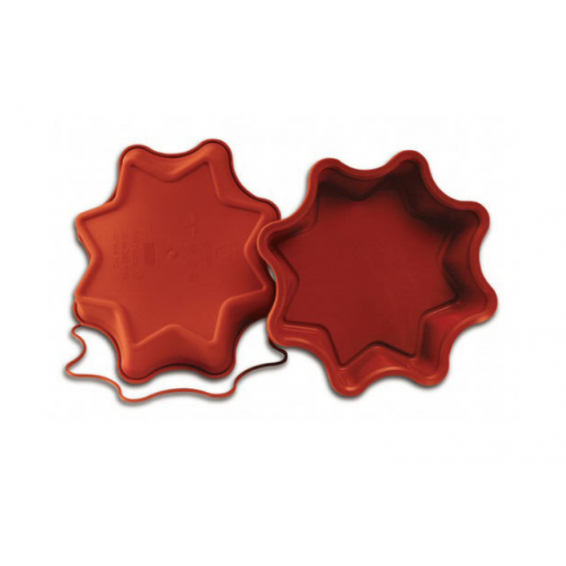 Moule silicone étoile 8 branches rouge – Ø 26 cm