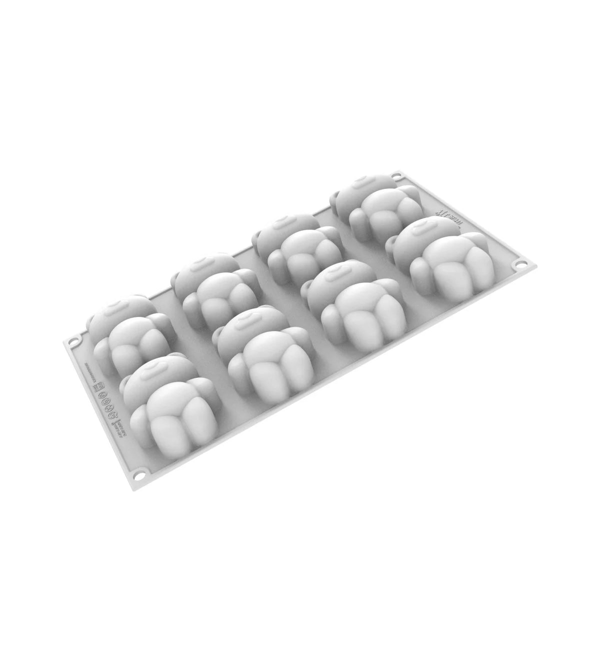 Moule silicone 8 oursons Silikomart vue en perspective