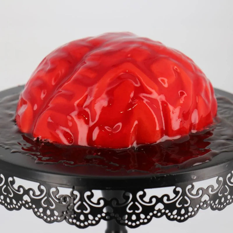 Gâteau Halloween en forme de cervelle réalisé avec le moule silicone Patisdécor