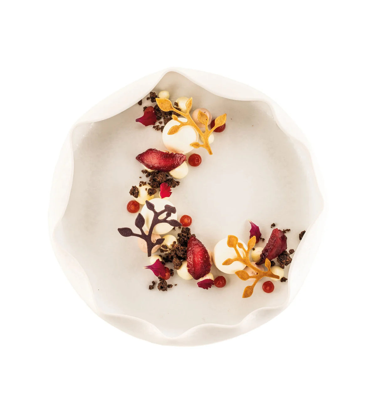 entremets en forme de plantes