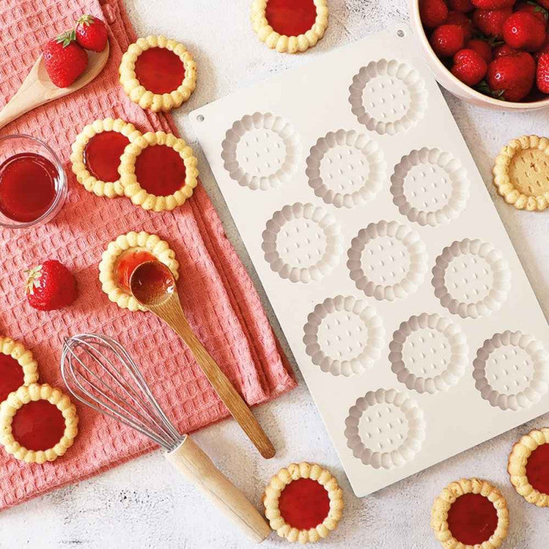 ScrapCooking - Moule silicone antiadhérent tartelettes et biscuits