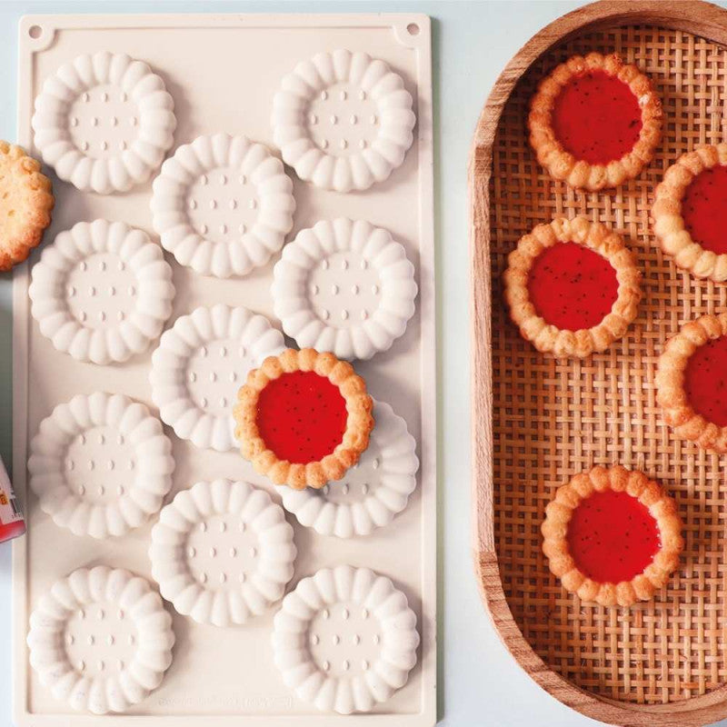 ScrapCooking - Moule silicone antiadhérent tartelettes et biscuits