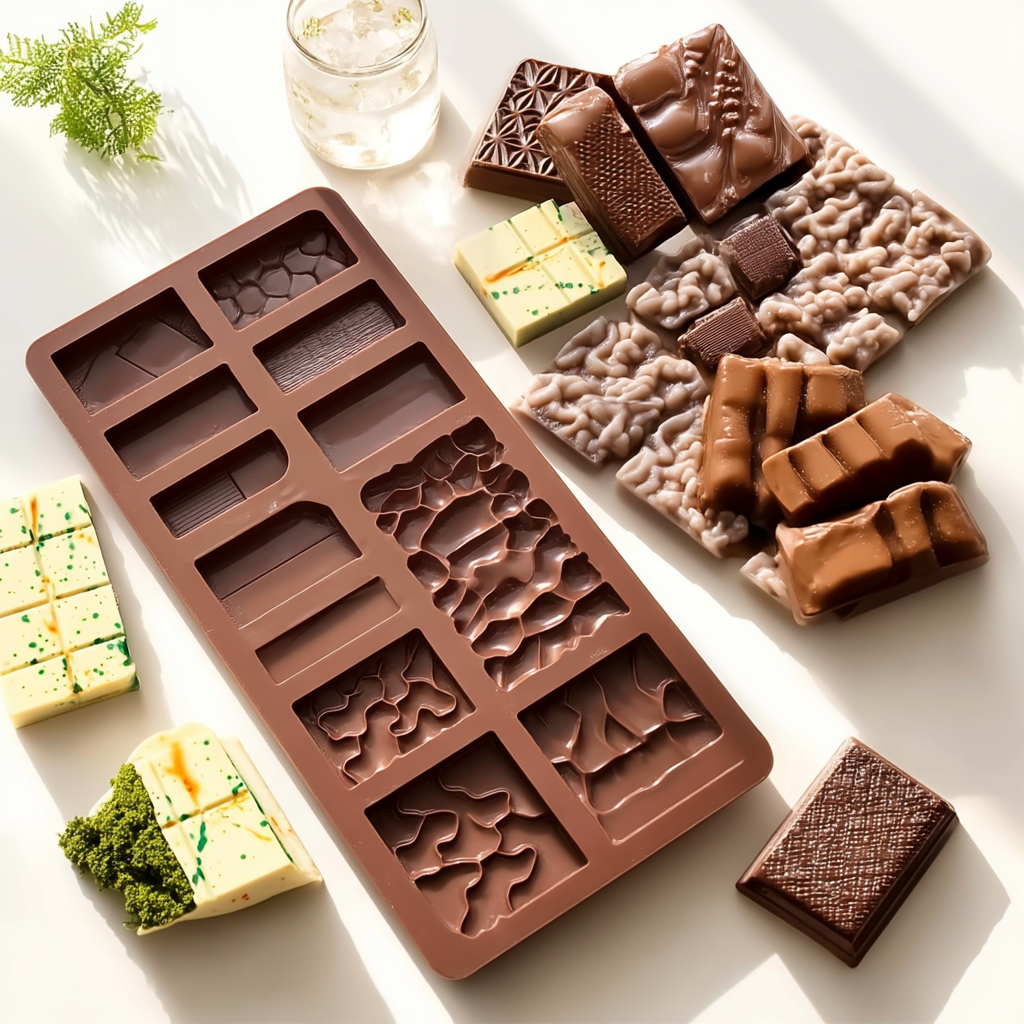 Moule en silicone pour tablettes et décors en chocolat