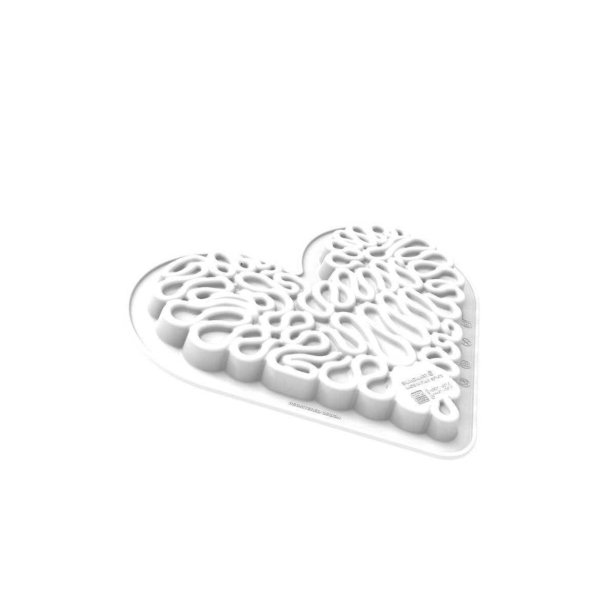 Moule silicone cœur avec motif décoratif ondulé