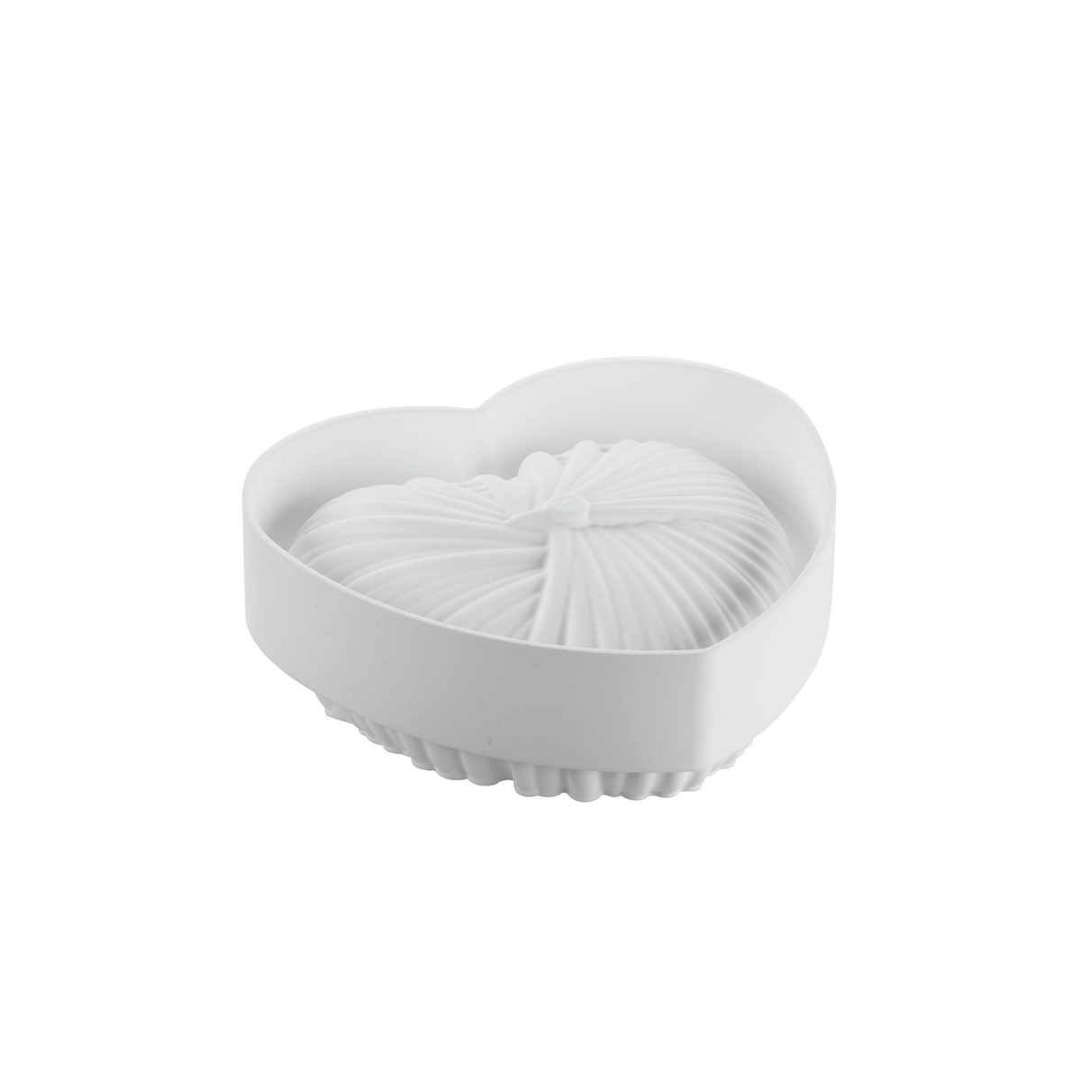 Moule silicone cœur avec insert effet plissé