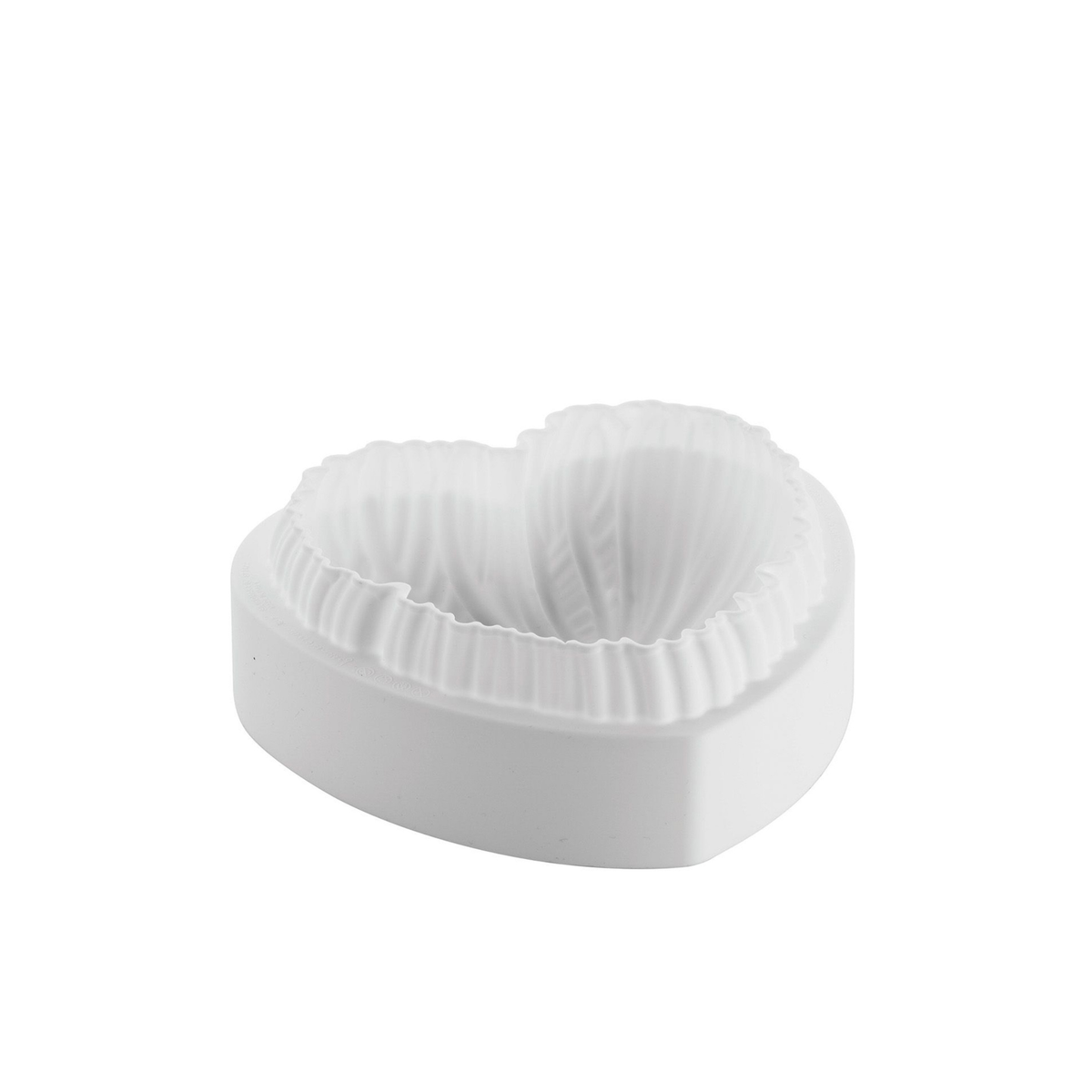 Moule silicone cœur effet plissé