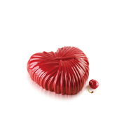 Entremets cœur rouge effet plissé
