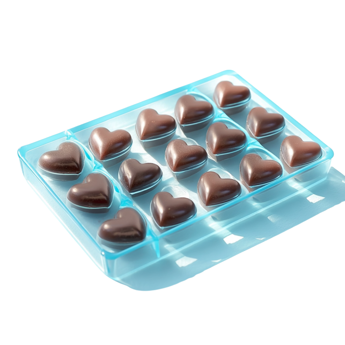 Moule à chocolats en forme de cœur pour réaliser des bonbons chocolatés