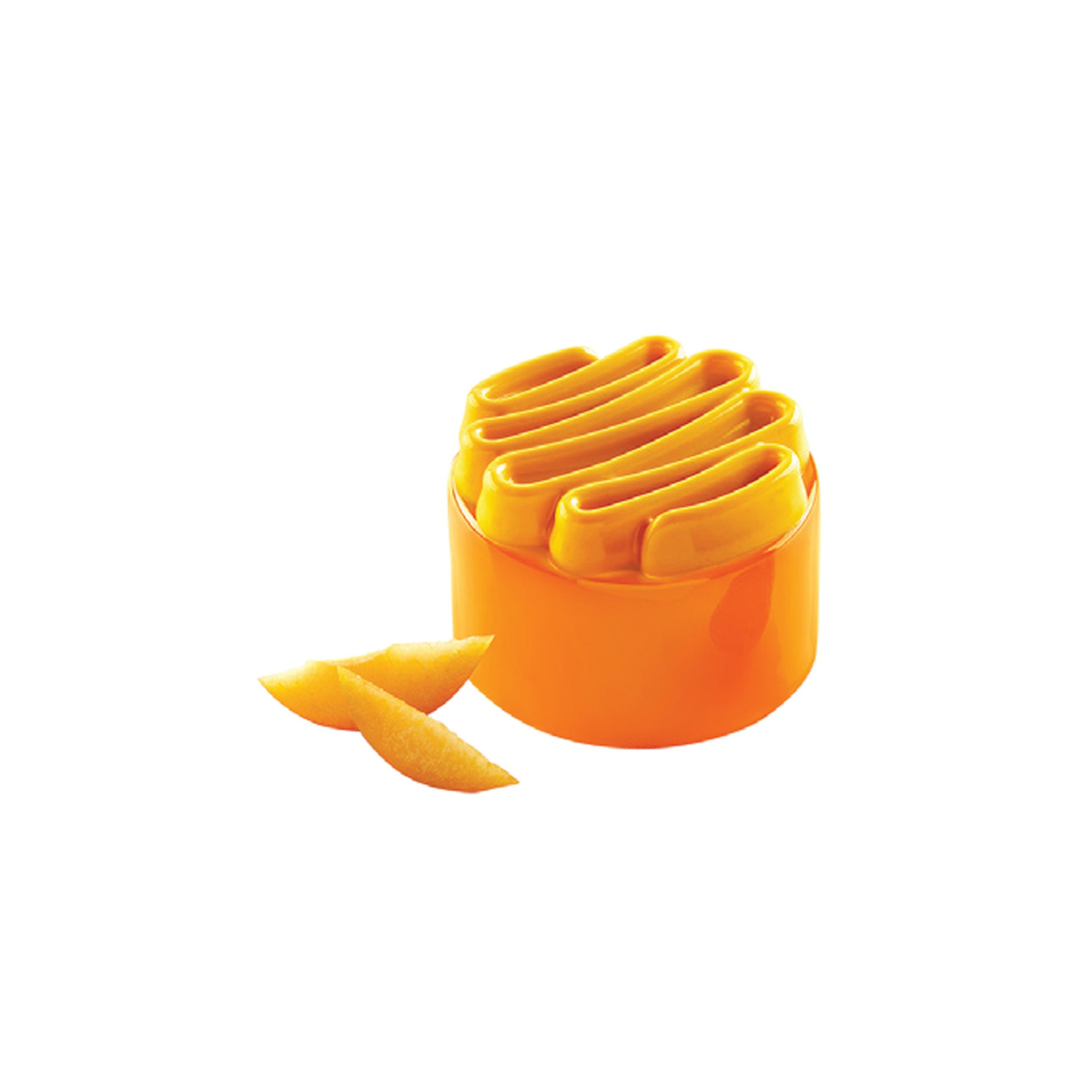 Entremets individuel orange forme ruban ondulé