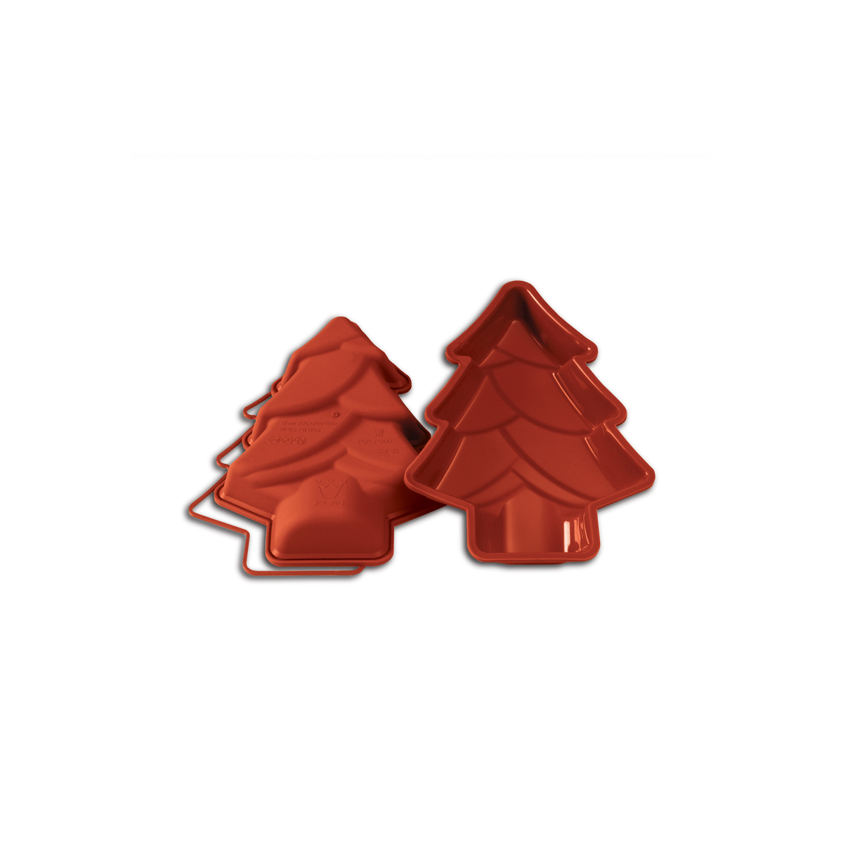 Moule en silicone rouge en forme de sapin de Noël