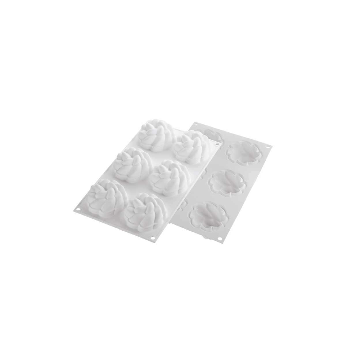 Moules en silicone Silikomart pour décors de tartelettes en forme de fleur