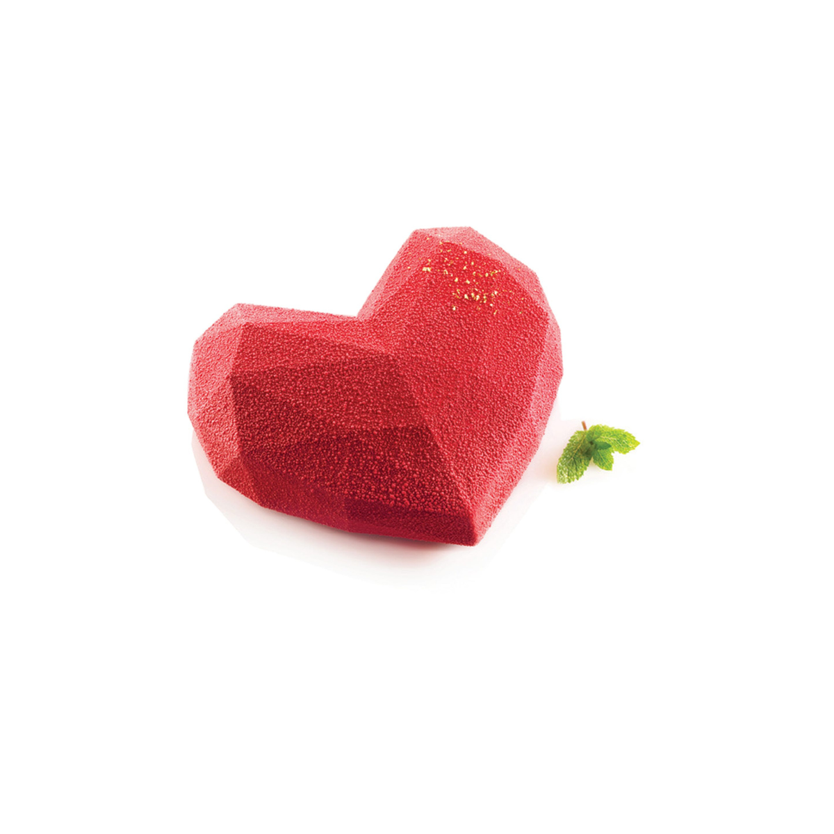 Entremets cœur rouge effet facetté