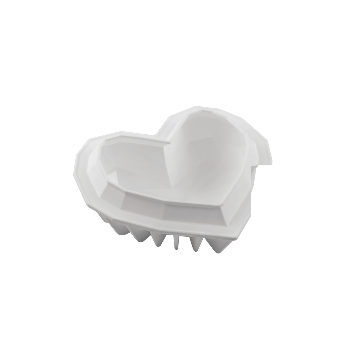 Moule silicone cœur effet facetté