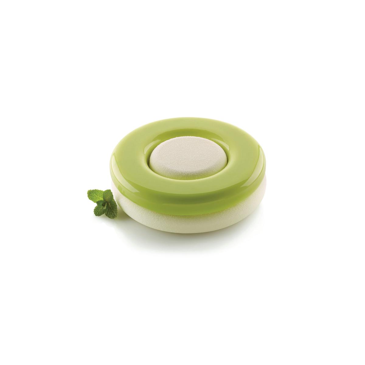 Entremets rond effet anneau vert
