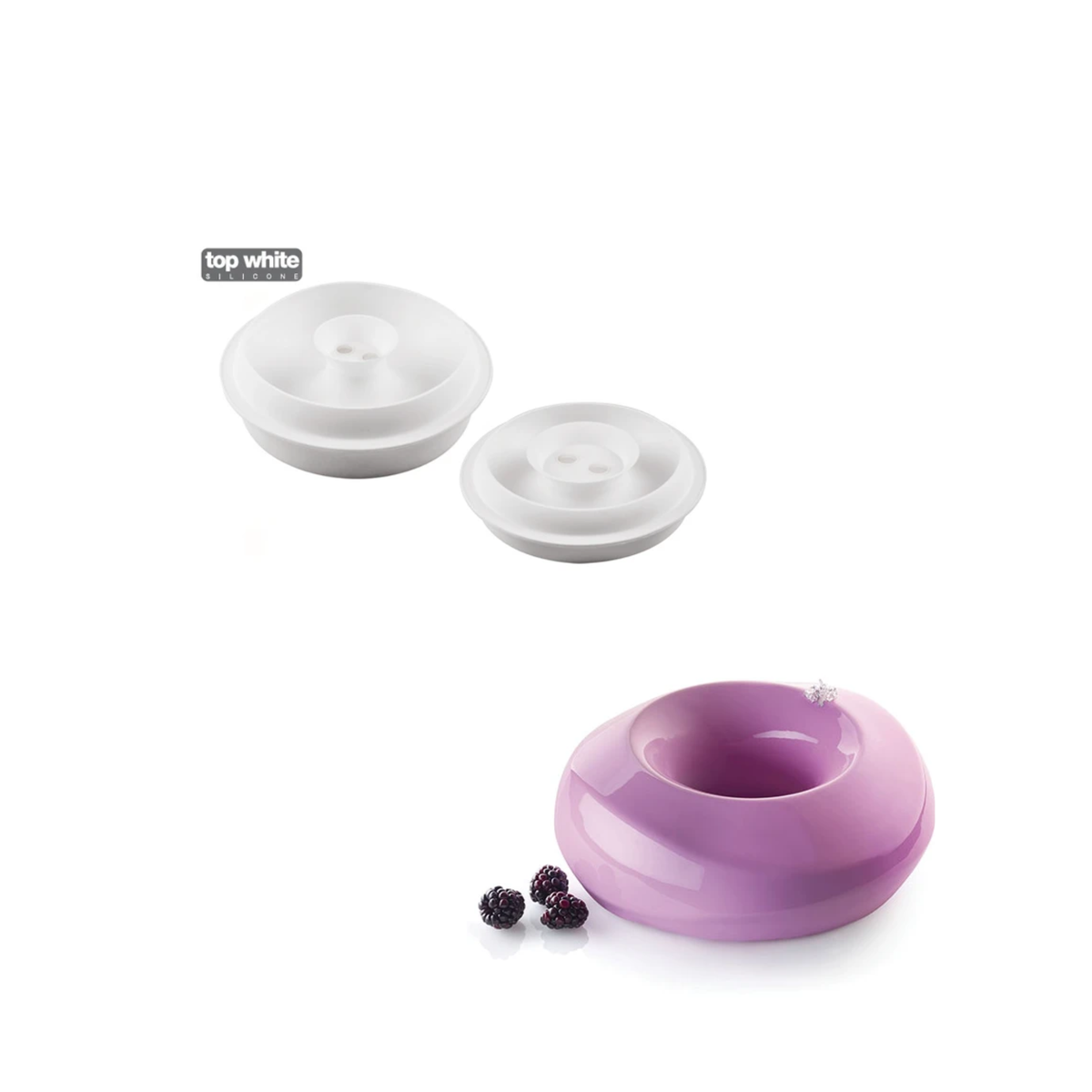 Kit de moules en silicone pour entremets en forme d’anneau