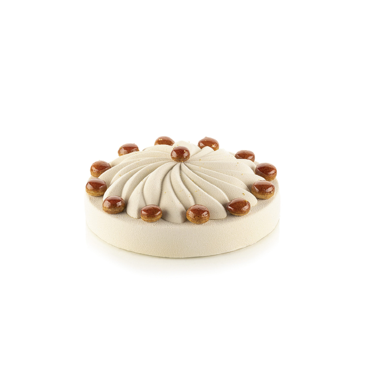 Entremets rond à effet plissé