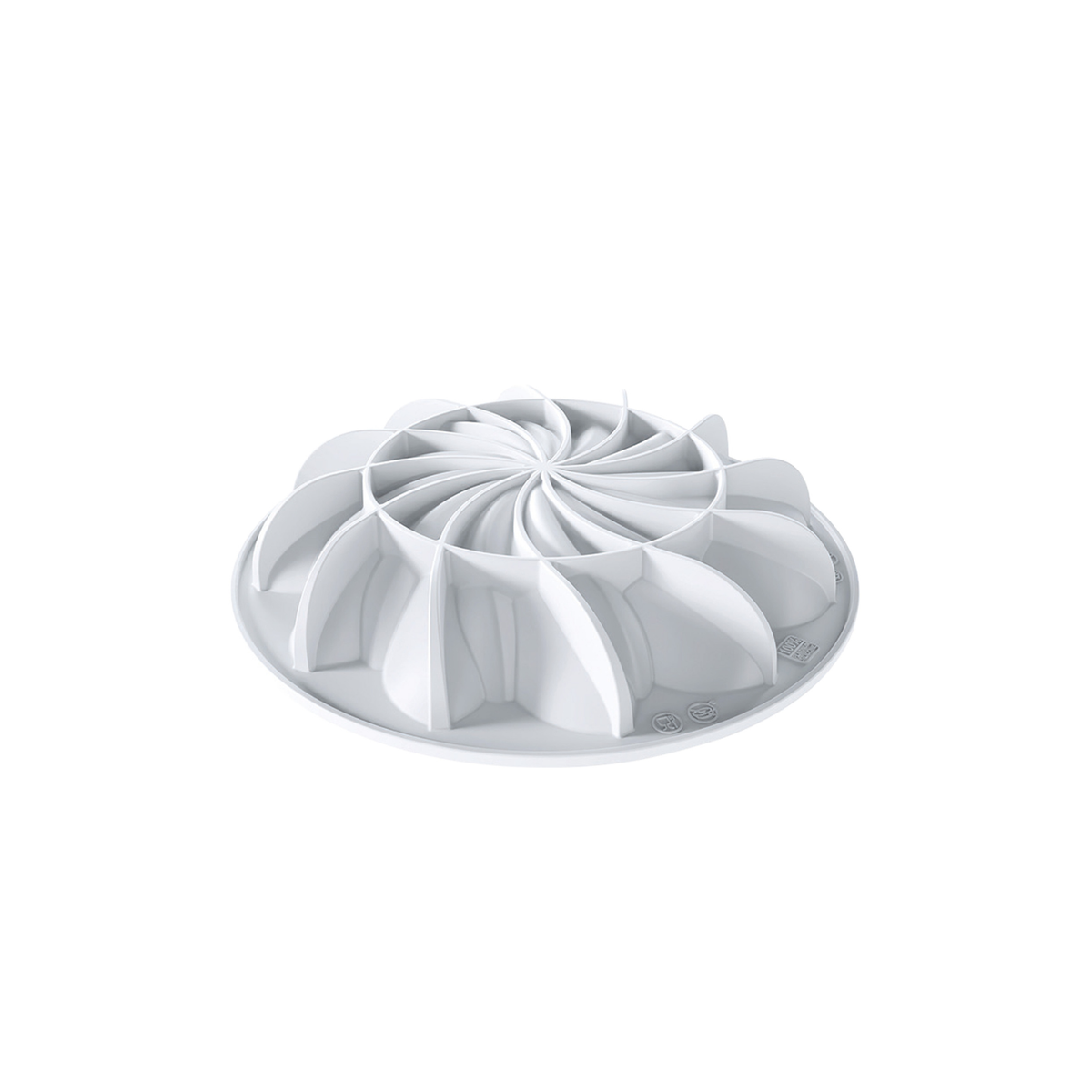 Moule silicone rond à motif plissé en spirale