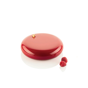 Entremets rond bombé avec glaçage miroir rouge