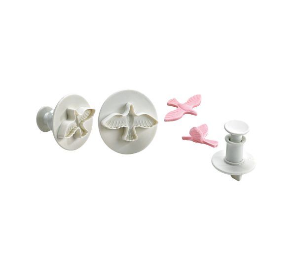 Lot de 2 emporte-pièces poussoirs oiseaux avec empreinte pour décoration pâtisserie

