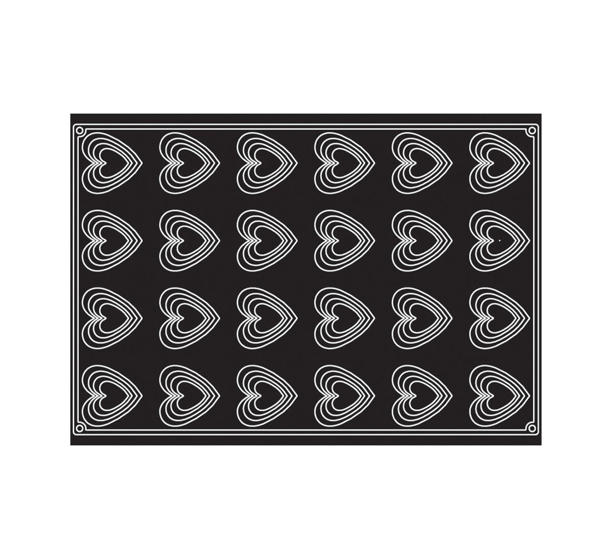 Moule en silicone 24 empreintes coeurs