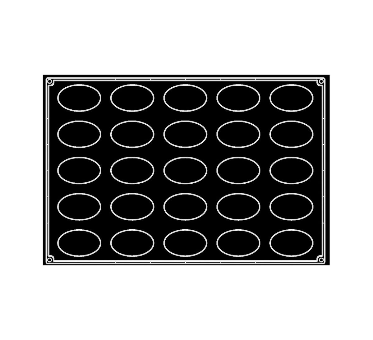 Pavoni - Moule silicone 25 Ovales - 100 ml