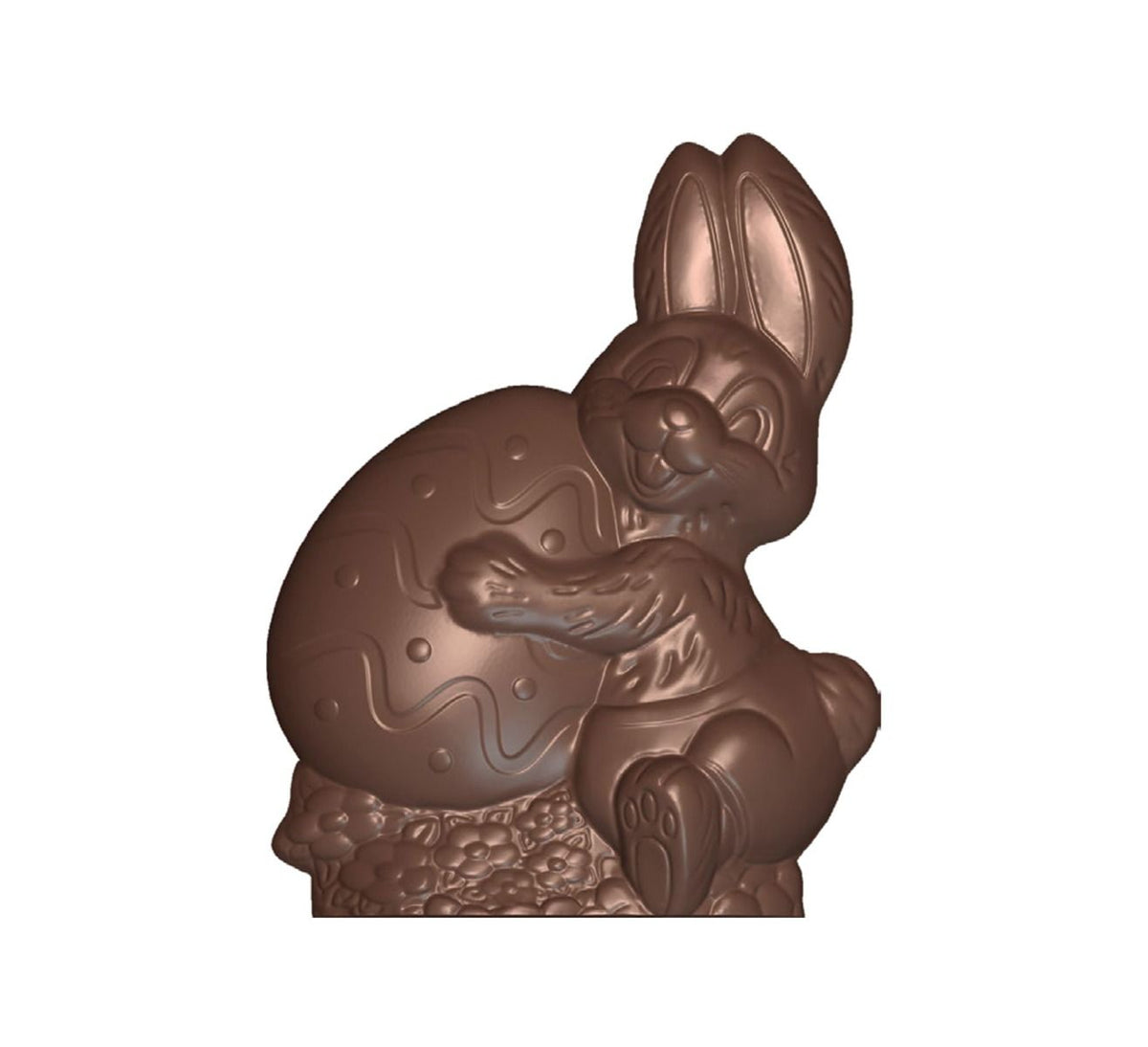 Lapin en chocolat avec œuf de Pâques

