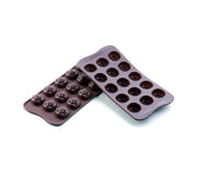 Moule à chocolat en silicone 15 empreintes rondes décorées