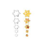 Lot de 5 emporte-pièces étoiles en inox de différentes tailles
