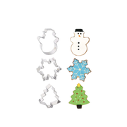 Lot de 3 emporte-pièces de Noël en inox : bonhomme de neige, flocon et sapin
