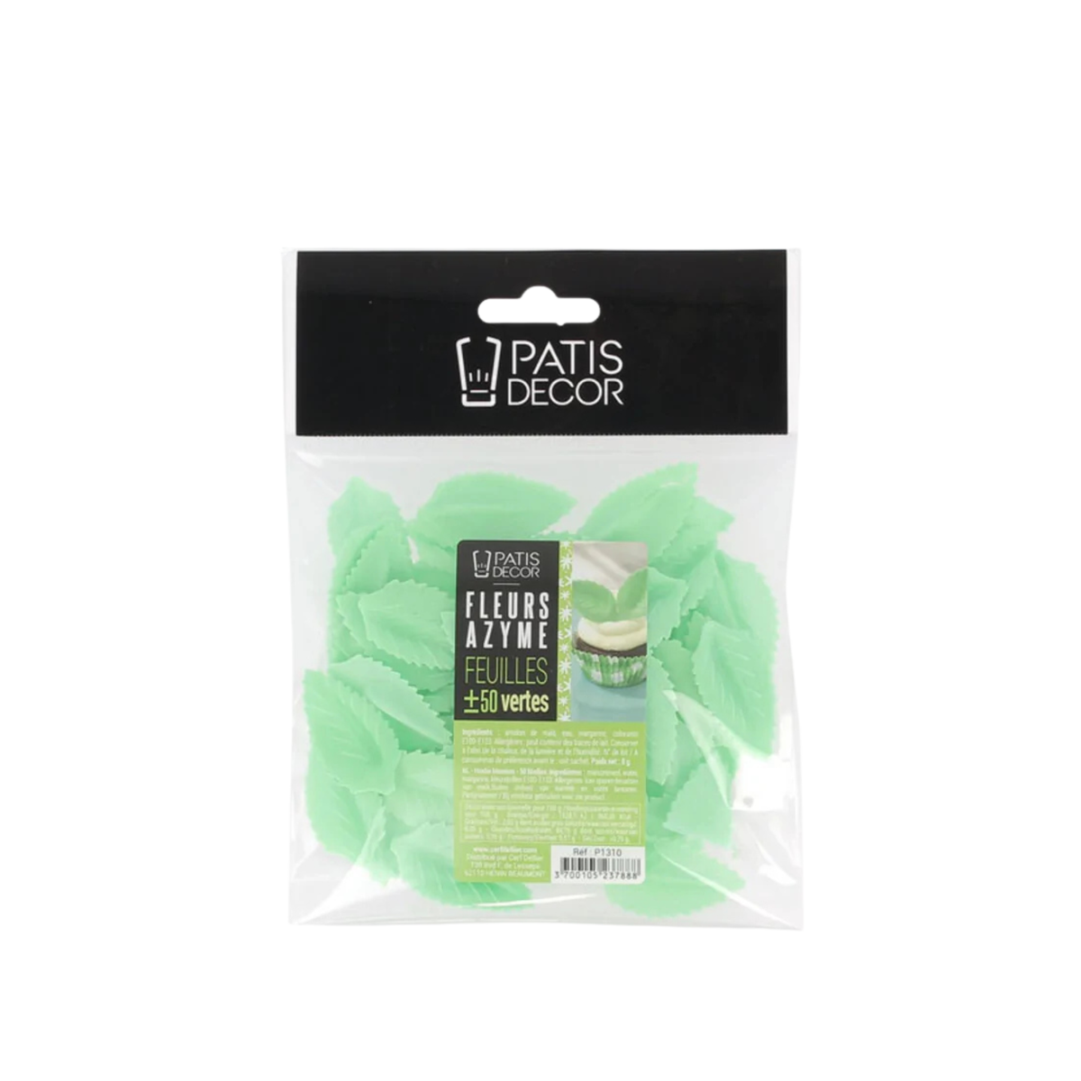Sachet de feuilles vertes en azyme Patisdécor