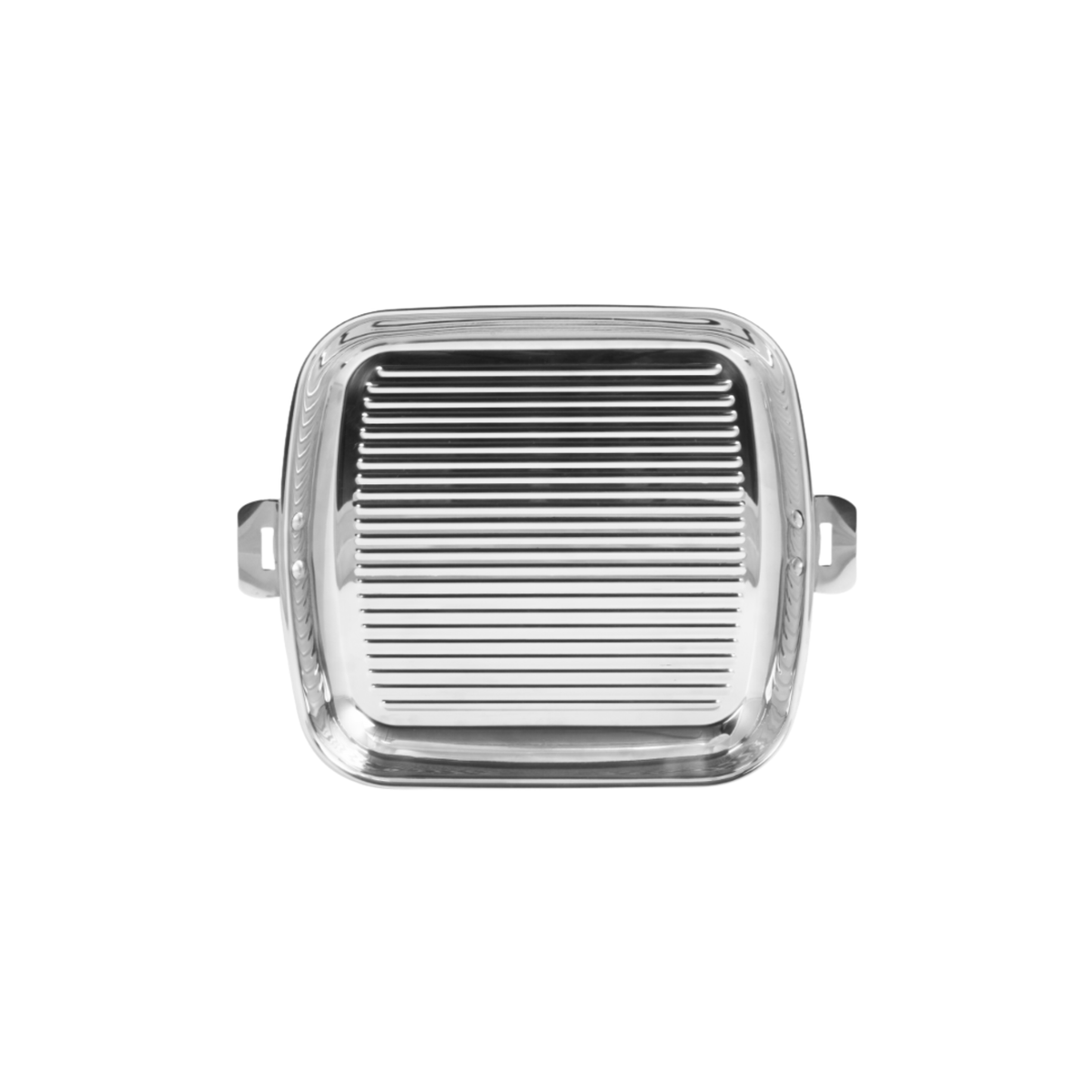 Gril carré en inox Cristel avec surface rainurée