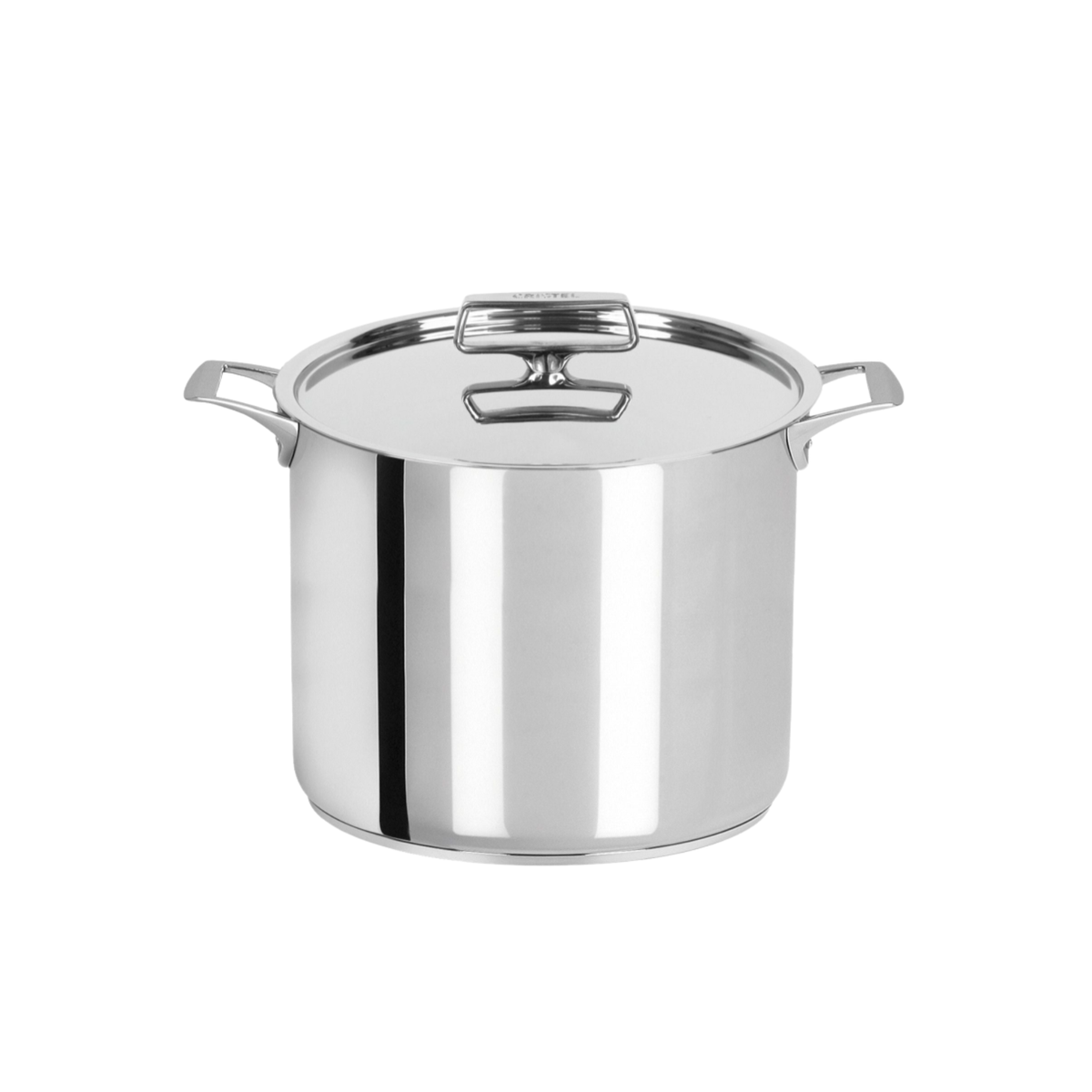 Marmite haute en inox avec deux anses latérales avec couvercle
