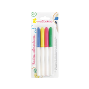 Lot de 4 feutres alimentaires ScrapCooking bleu, jaune, rose et vert